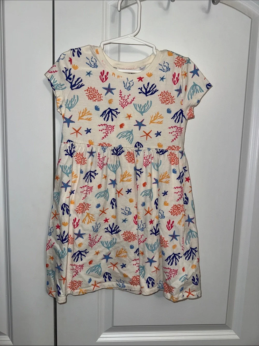 Old Navy Cream Dress with Multicolor Sea Life Print
